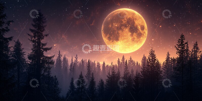 高清大图下载【趣麦麦图】星际金紫黑星球1