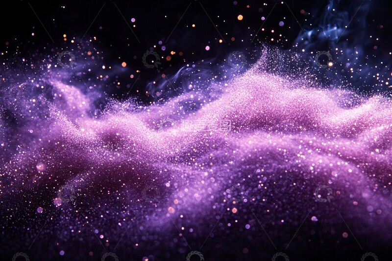 高清大图下载【趣麦麦图】紫色粉末飘散