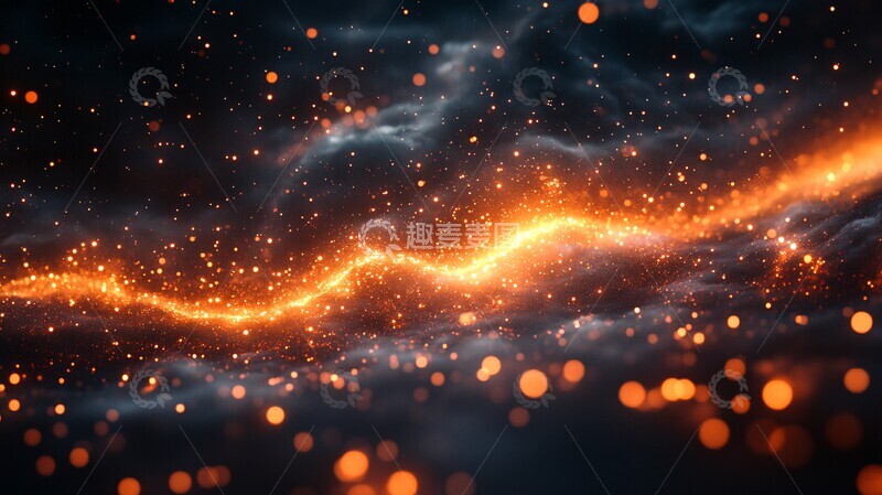 高清大图下载【趣麦麦图】黑空橙紫抽象背景1