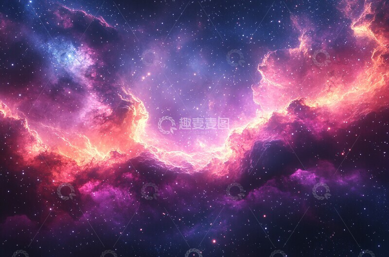 高清大图下载【趣麦麦图】紫粉星云太空图2