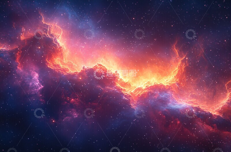 高清大图下载【趣麦麦图】紫粉星云太空图1