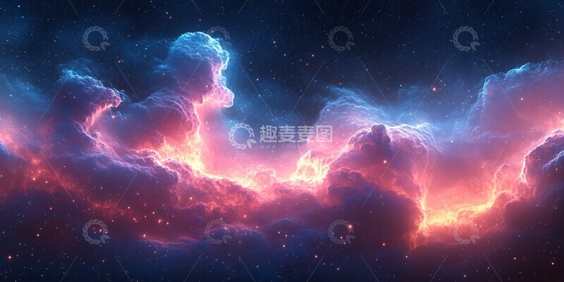 高清大图下载【趣麦麦图】蓝色紫色星空1