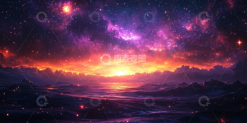 高清大图下载【趣麦麦图】星际金紫黑星球2