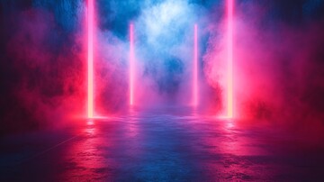 激光光线蓝粉背景