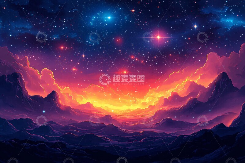高清大图下载【趣麦麦图】太空射击背景2