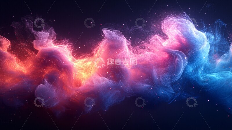 高清大图下载【趣麦麦图】粉色蓝色光束烟雾1