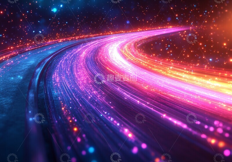 高清大图下载【趣麦麦图】紫蓝粉色流光1