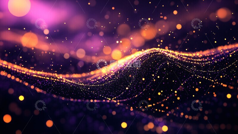 高清大图下载【趣麦麦图】金色紫色彩粒流动
