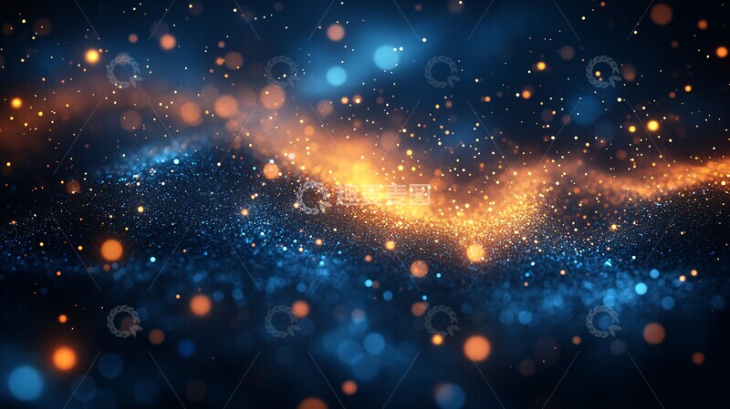 高清大图下载【趣麦麦图】蓝色黄色光点背景2
