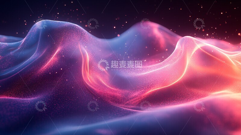 高清大图下载【趣麦麦图】-黑色背景粒子光效