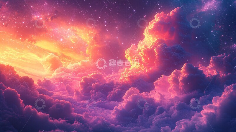 高清大图下载【趣麦麦图】紫色粉色幻云星空1