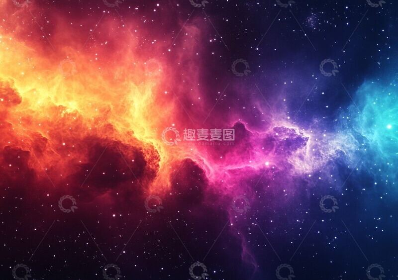 高清大图下载【趣麦麦图】彩虹银河背景图