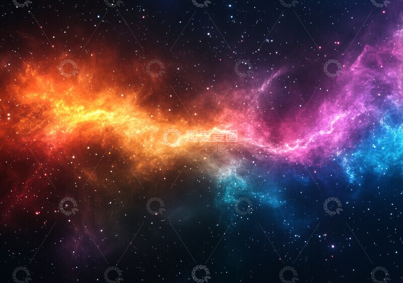 高清大图下载【趣麦麦图】彩虹银河背景图1