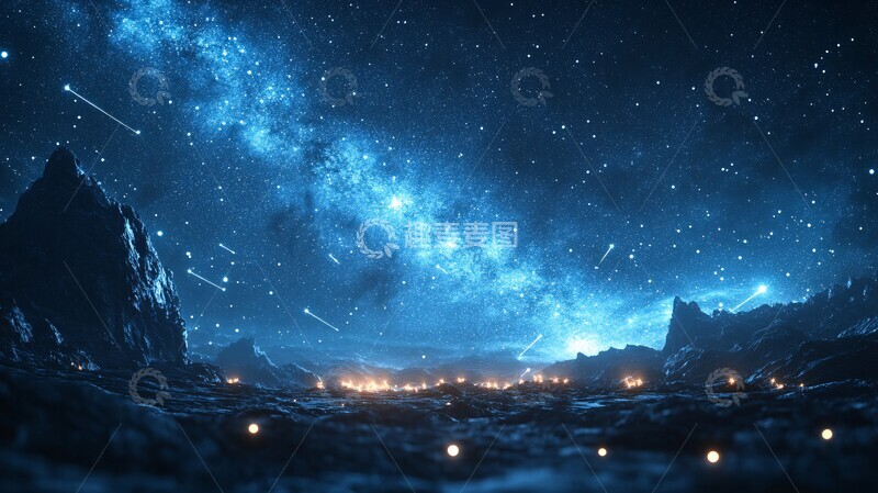 高清大图下载【趣麦麦图】夜空星辰划痕2