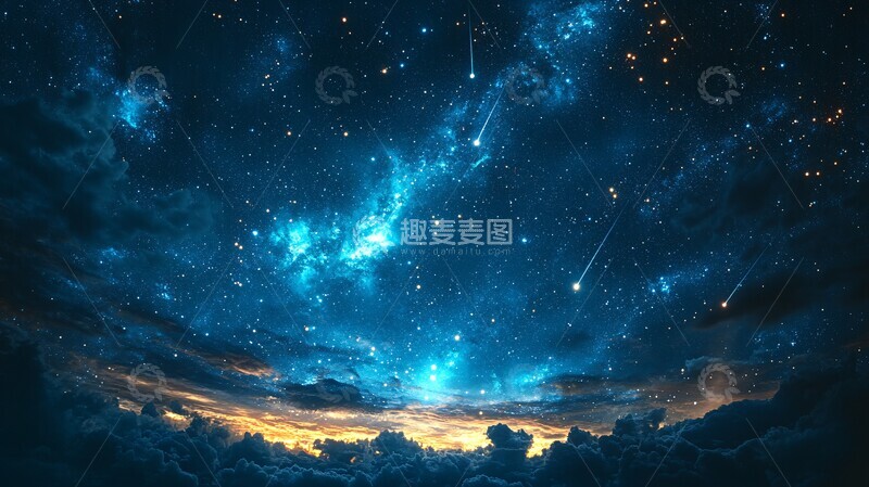 高清大图下载【趣麦麦图】夜空星辰划痕
