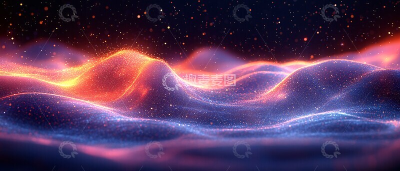 高清大图下载【趣麦麦图】蓝色紫色流体空间2