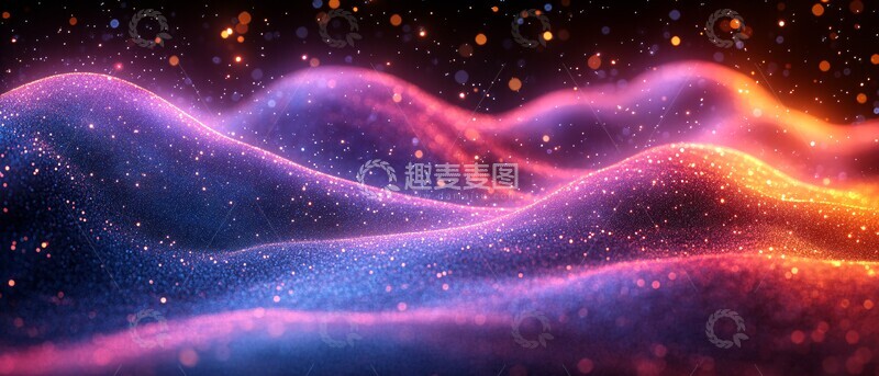 高清大图下载【趣麦麦图】蓝色紫色流体空间