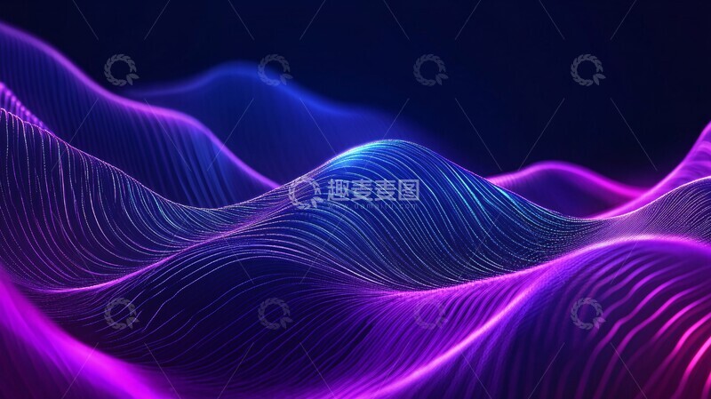 高清大图下载【趣麦麦图】波浪光影科技壁纸1