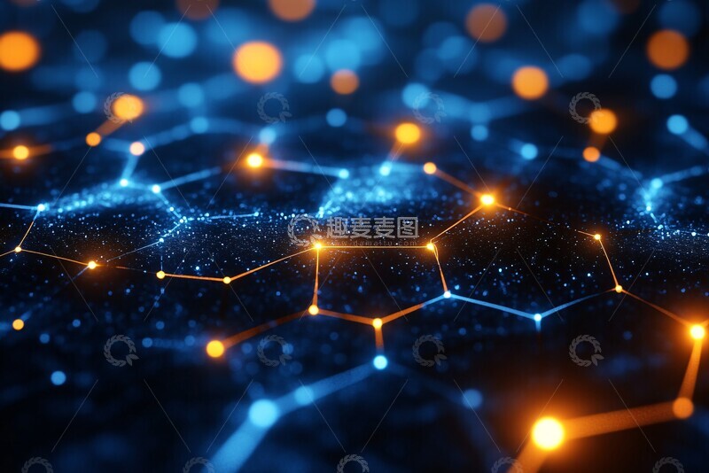 高清大图下载【趣麦麦图】蓝色几何光影1