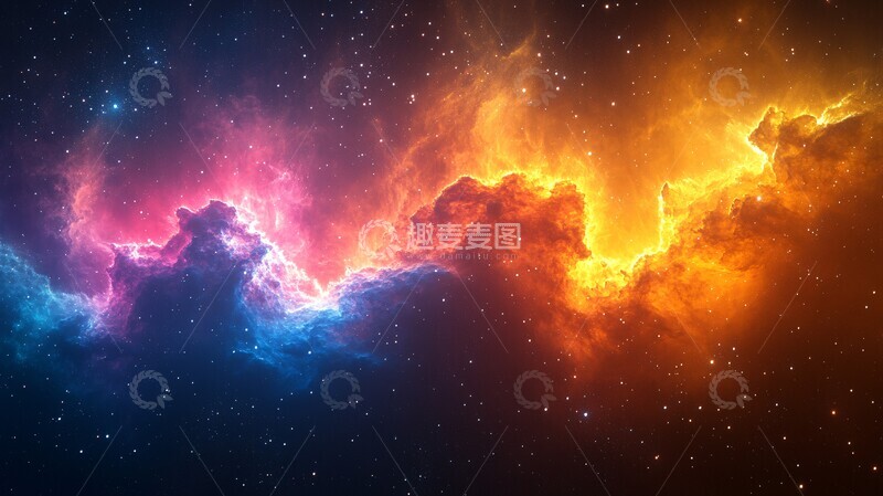 高清大图下载【趣麦麦图】多彩星云与星辰