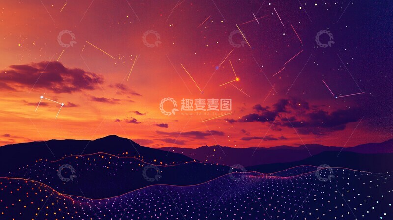 高清大图下载【趣麦麦图】红光疗法星空背景1