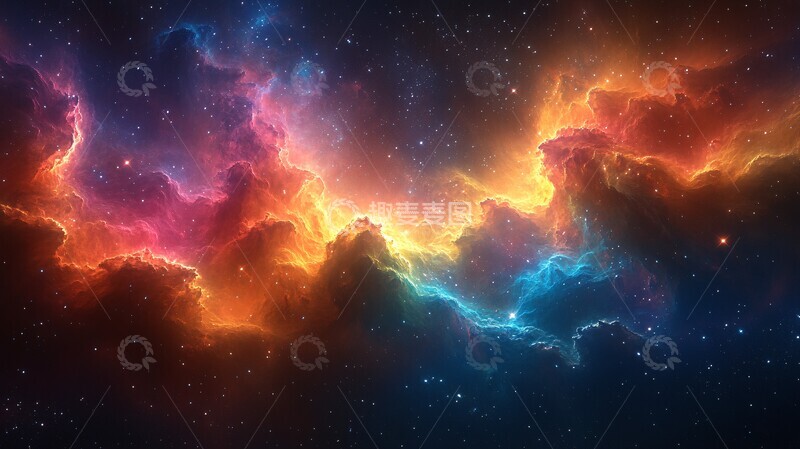 高清大图下载【趣麦麦图】多彩星云与星辰1