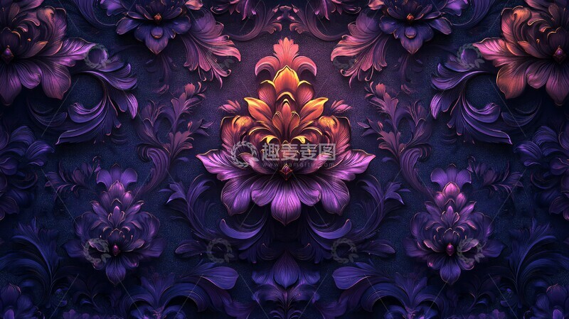 高清大图下载【趣麦麦图】紫韵曼陀罗紫韵曼陀罗重复1