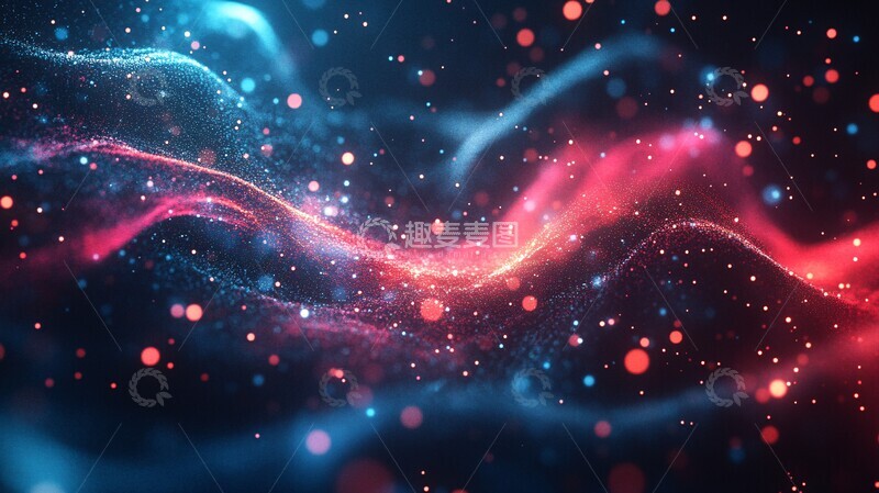 高清大图下载【趣麦麦图】红蓝粒子浮空气1