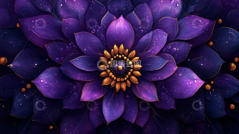 高清大图下载【趣麦麦图】紫韵曼陀罗紫韵曼陀罗重复2