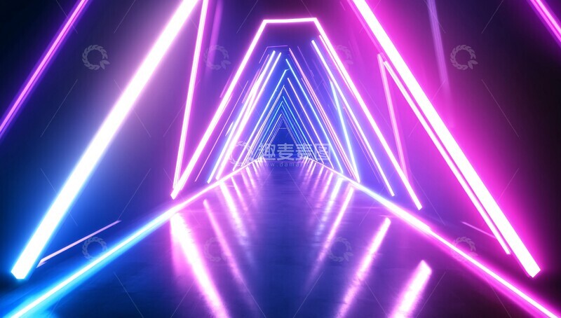 高清大图下载【趣麦麦图】霓虹隧道矢量背景2