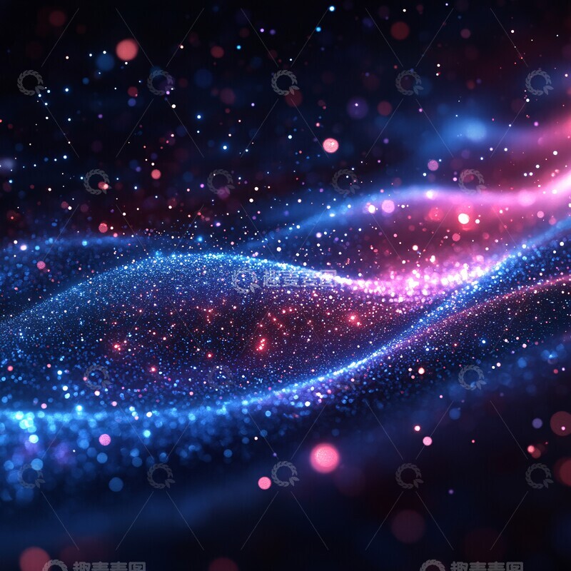 高清大图下载【趣麦麦图】蓝色流光背景1