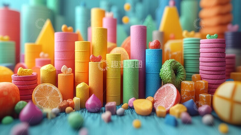 高清大图下载【趣麦麦图】彩色图表与数据展示1