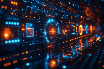 蓝色全息数据图