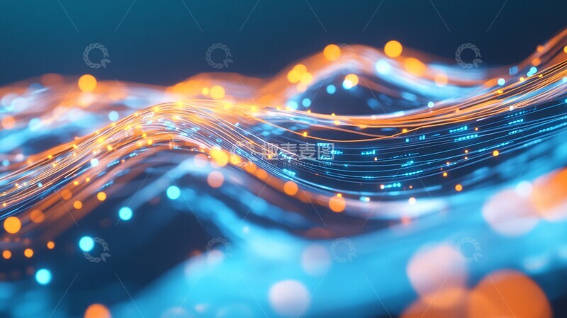 高清大图下载【趣麦麦图】数据流动数字转化