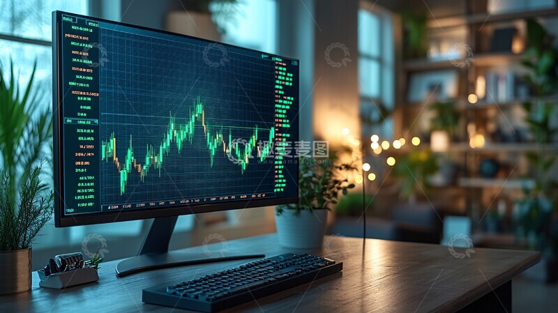 高清大图下载【趣麦麦图】显示器股票走势图1