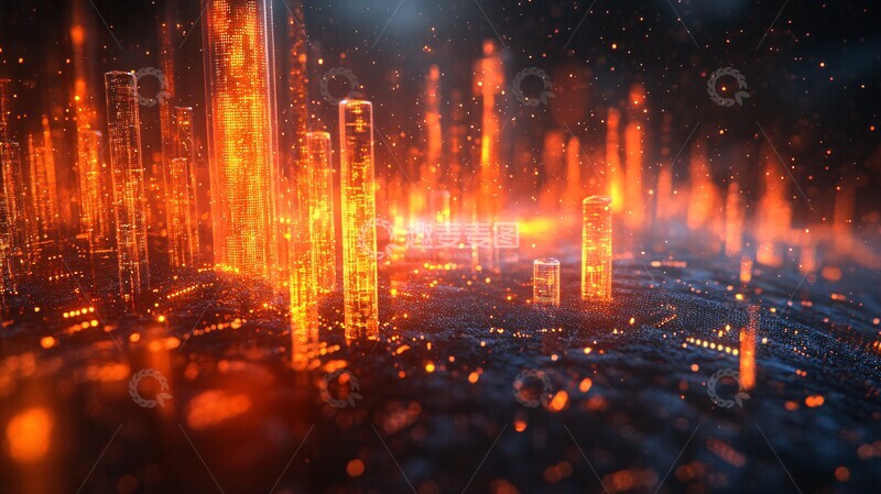 高清大图下载【趣麦麦图】玻璃数据图玻璃数据橙色1