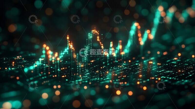 高清大图下载【趣麦麦图】-绿色上升图表