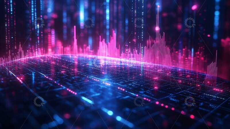 高清大图下载【趣麦麦图】立体图形市场线