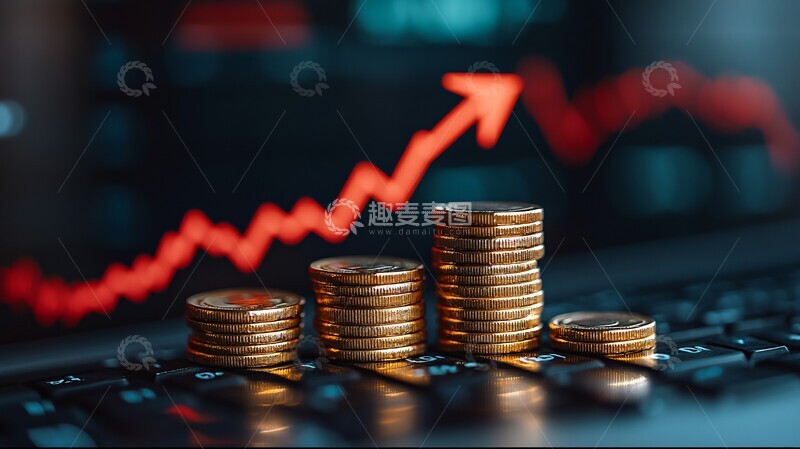 高清大图下载【趣麦麦图】金币上升箭头图1