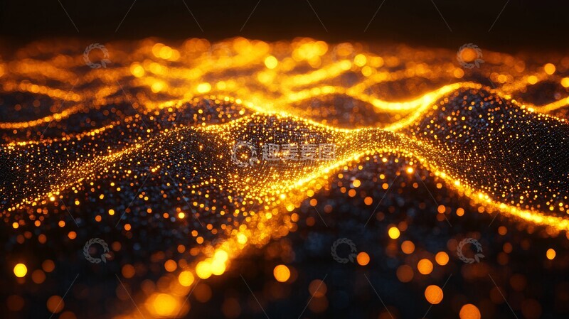 高清大图下载【趣麦麦图】黄金线条与电路1