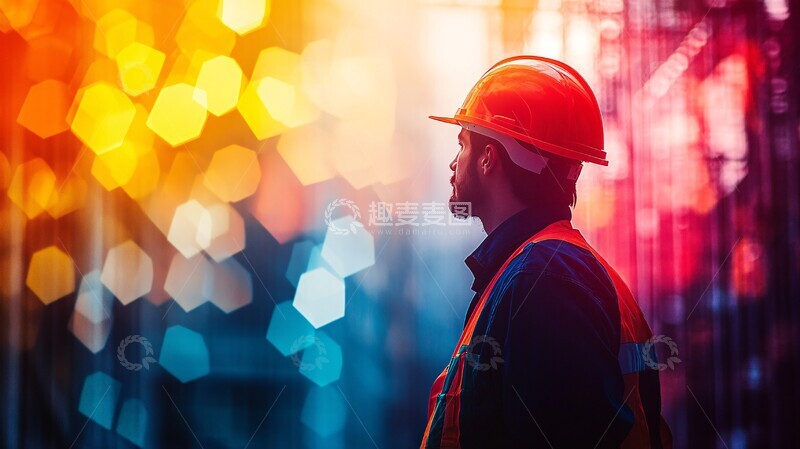 高清大图下载【趣麦麦图】建筑安全设计背景1