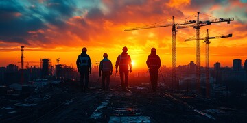 工程团队施工现场