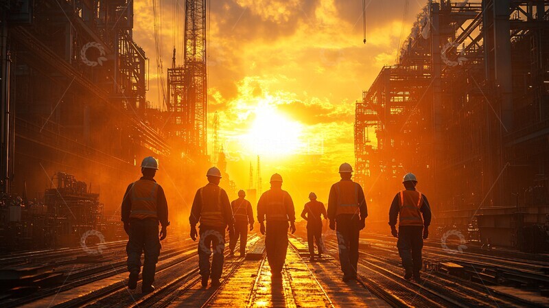 高清大图下载【趣麦麦图】钢铁工人的背影