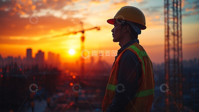 高清大图下载【趣麦麦图】工人施工现场