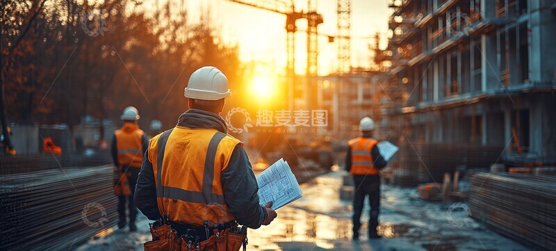 高清大图下载【趣麦麦图】工程师施工现场