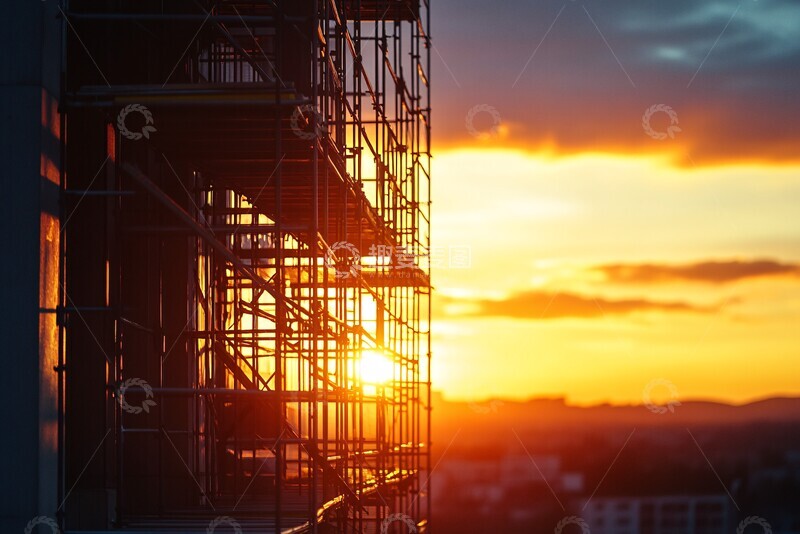 高清大图下载【趣麦麦图】脚手架与楼梯剪影