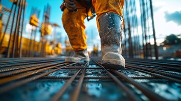 工人握钢条工人钢条安全1