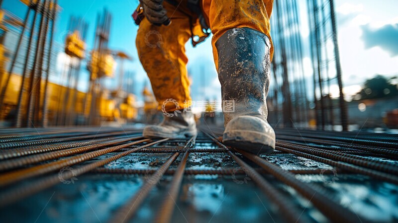 高清大图下载【趣麦麦图】工人握钢条工人钢条安全1