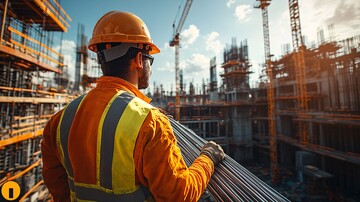 工人握钢条工人钢条安全