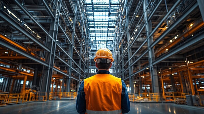 高清大图下载【趣麦麦图】钢结构建筑施工中